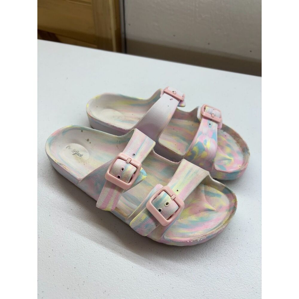 Girl's Cat & Jack Tie Dye Slides size 4